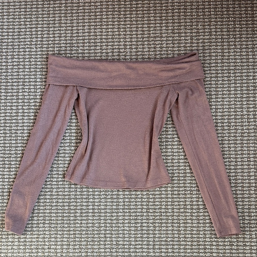 Abercrombie & Fitch Mauve Off-Shoulder Blouse